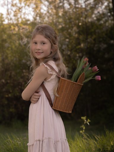 Mini-Fotoshooting Mädchen mit Blumen